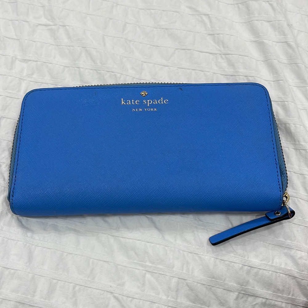 Blue Kate Spade wallet.
